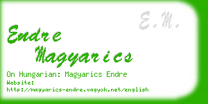 endre magyarics business card